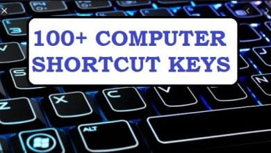 100+ कंप्यूटर की शॉर्टकट Keys – Computer shortcut keys list