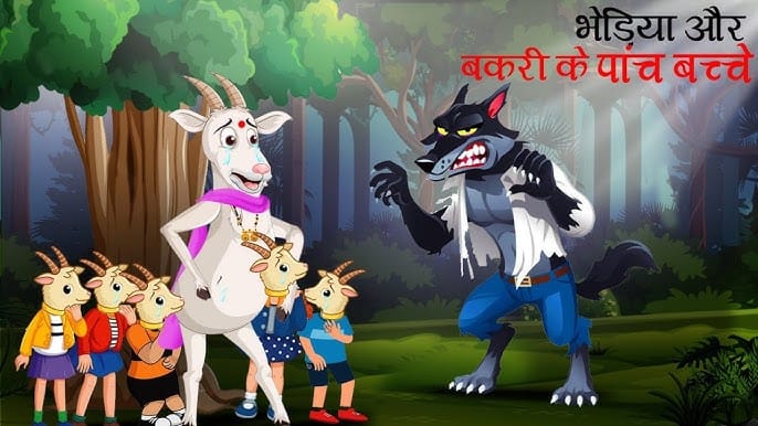 Bhedia Aur Bakri Ke Bacche: Fairy Tale in Hindi भेड़िया और बकरी के बच्चे: परी कहानी