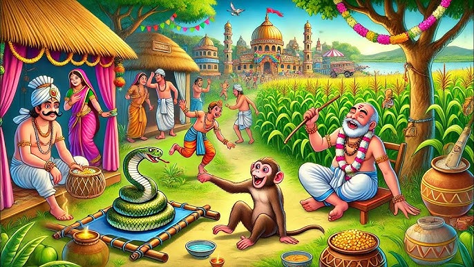 सँपेरा और बंदर जातक कथा Sampera Aur Bandar Jatak Story in Hindi
