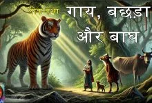 गाय, बछड़ा और बाघ हिन्दी लोक कथा