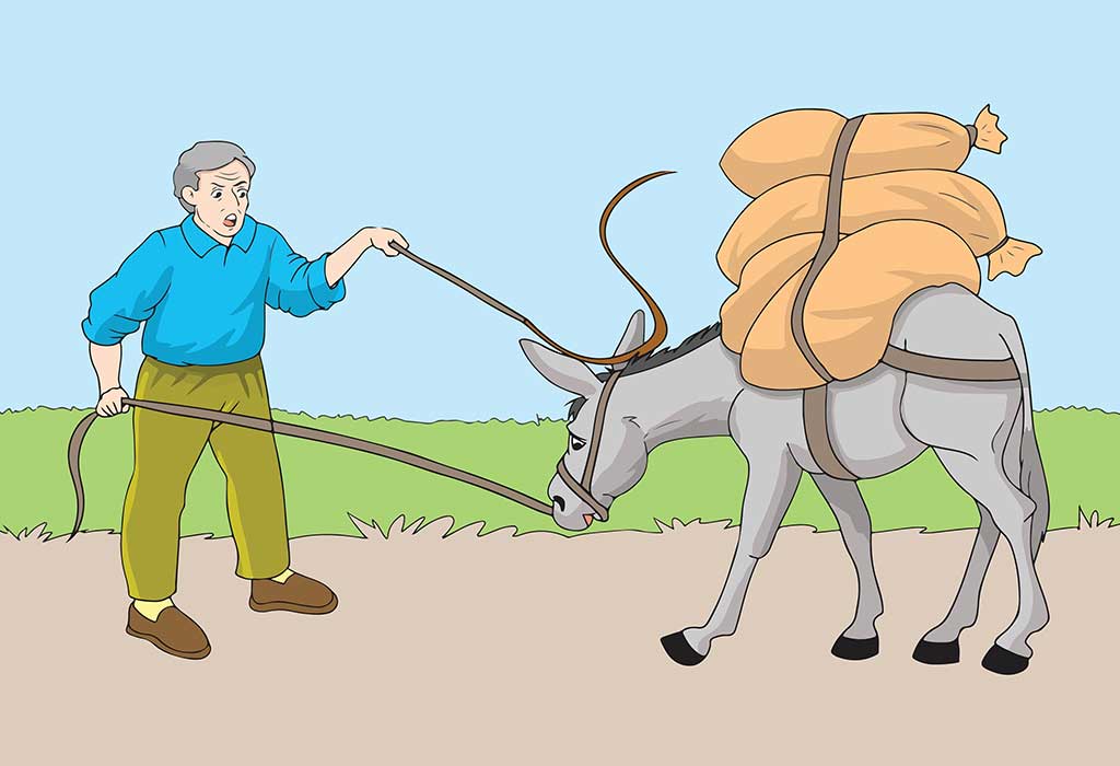 आलसी गधा ईसप की कहानी Aalsi Gadha Aesop's Fable Story in Hindi