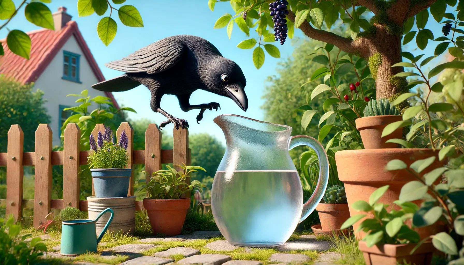 प्यासा कौआ ईसप की कहानी Pyasa Kaua Aesop's Fable Story in Hindi